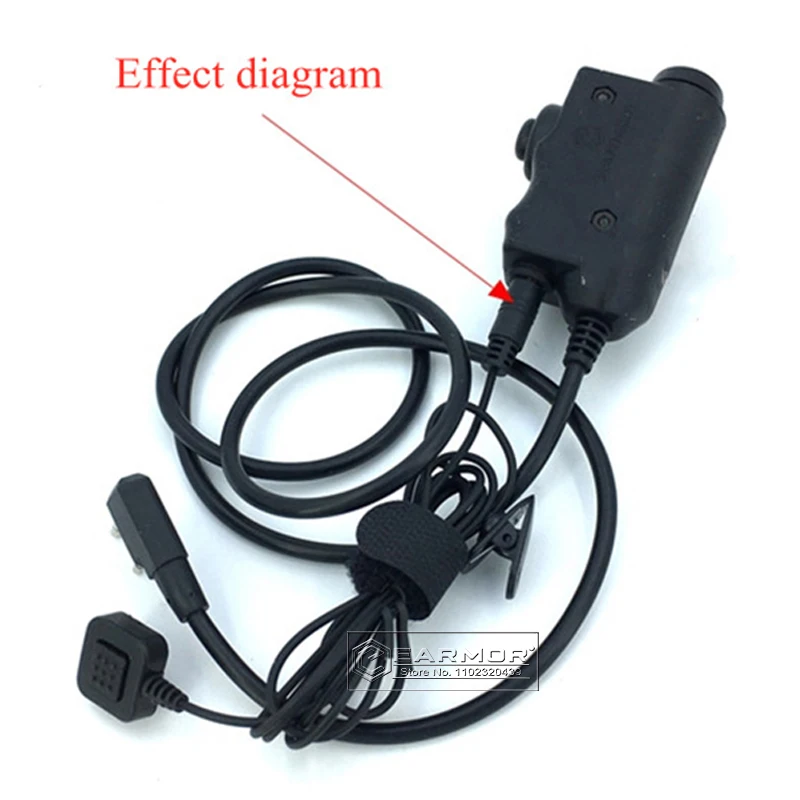 EARMOR M52 adaptador militar PTT, auriculares tácticos PTT Kenwood Midland, botón de dedo extendido, Combos, equipo táctico de caza - imagen 4