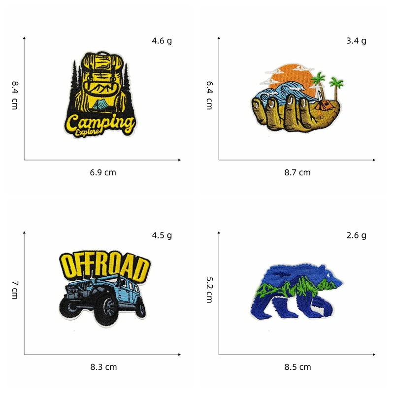 10 Uds. Parches bordados para acampar al aire libre para ropa DIY parche de montañas parches para planchar para ropa chaquetas mochila sombreros DIY - imagen 3