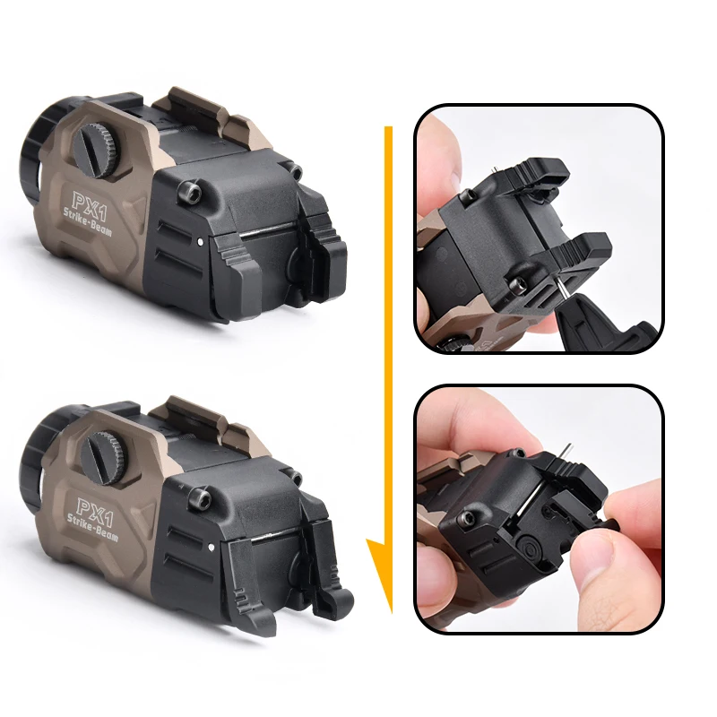 Luz táctica PX1 para el explorador de pistola colgante 800 lúmenes estroboscópica WADSN linterna potente foco de caza de Metal MINI arma 1 lámpara - imagen 4