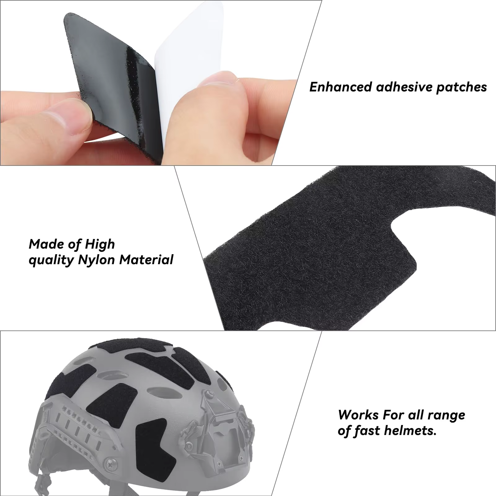 Pegatinas para Casco Táctico Corte Alto – Velcro Universal Acolchado - imagen 2