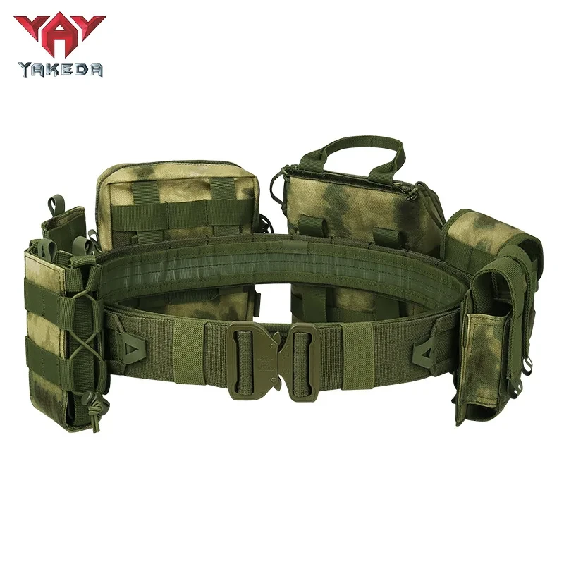 YAKEDA-Bolsa con cinturón táctico multifuncional 8 en 1, bolsa para revistas, servicio de aplicación de la ley, caza, riñonera táctica, cinturón de batalla para pistola de aire - imagen 4