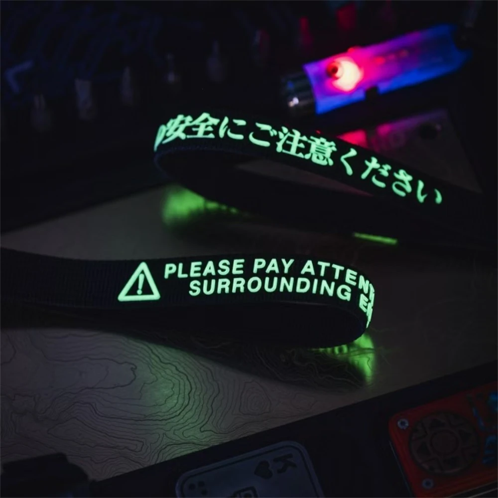 Correa de seguridad de advertencia luminosa, tirador de cremallera de cuerda para mochila, correas noctilucentes decorativas, 2 uds.