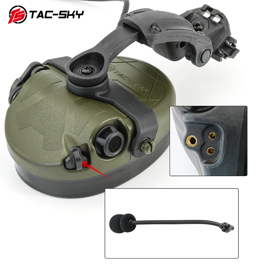 TS TAC-SKY TAC-303 ARC-OPS-CORE Auriculares con montaje en riel, protección auditiva electrónica Auriculares tácticos con cancelación activa de ruido - imagen 4