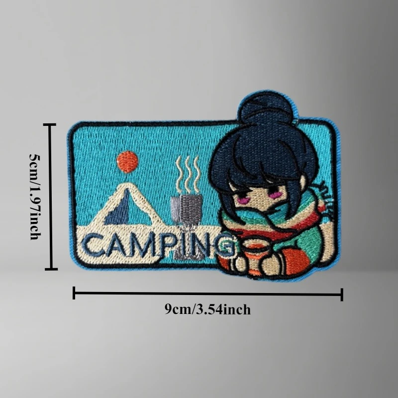 Parche bordado de Chica de Anime para ropa, insignia de moral, gancho, parches militares tácticos, pegatina para mochila, brazalete de ropa - imagen 5