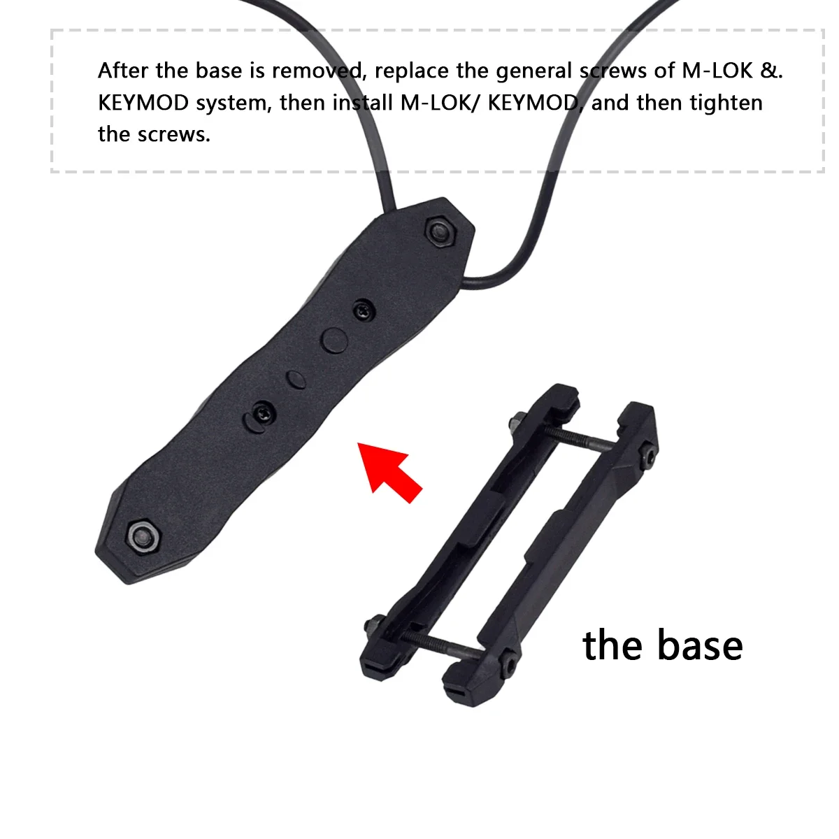 Luz táctica para armas Keymod/M-LOK con interruptor remoto doble - imagen 4