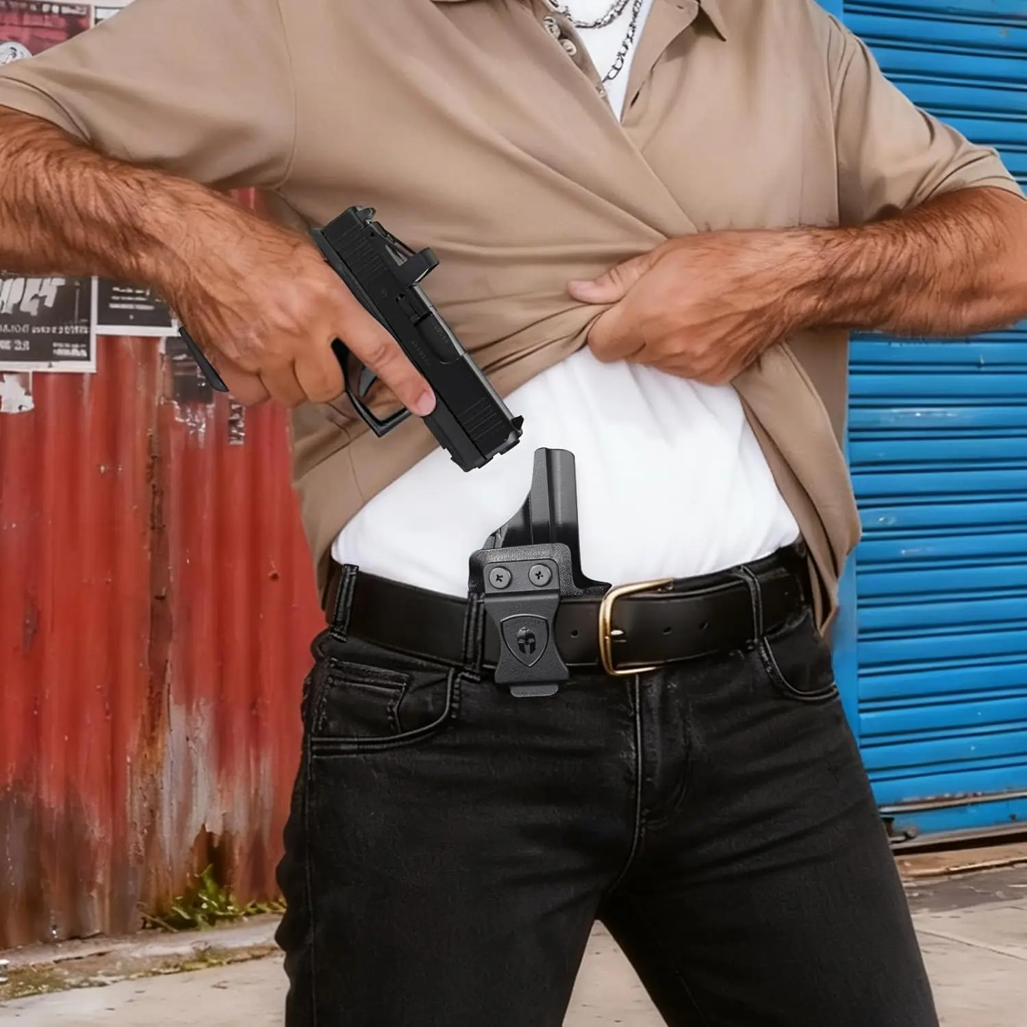 Para Glock 43X / 43X MOS / G43, funda IWB Kydex, funda de transporte oculta de apéndice, cantimiento y retención ajustables, mano derecha - imagen 5