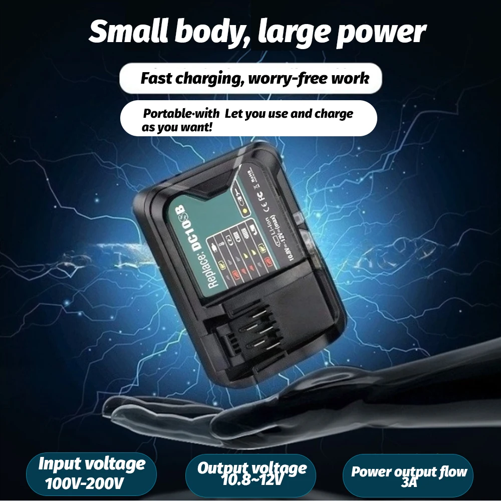 El cargador rápido DC10SB es adecuado para herramientas eléctricas Makita, batería de litio DC10WD10.8-12V - imagen 4