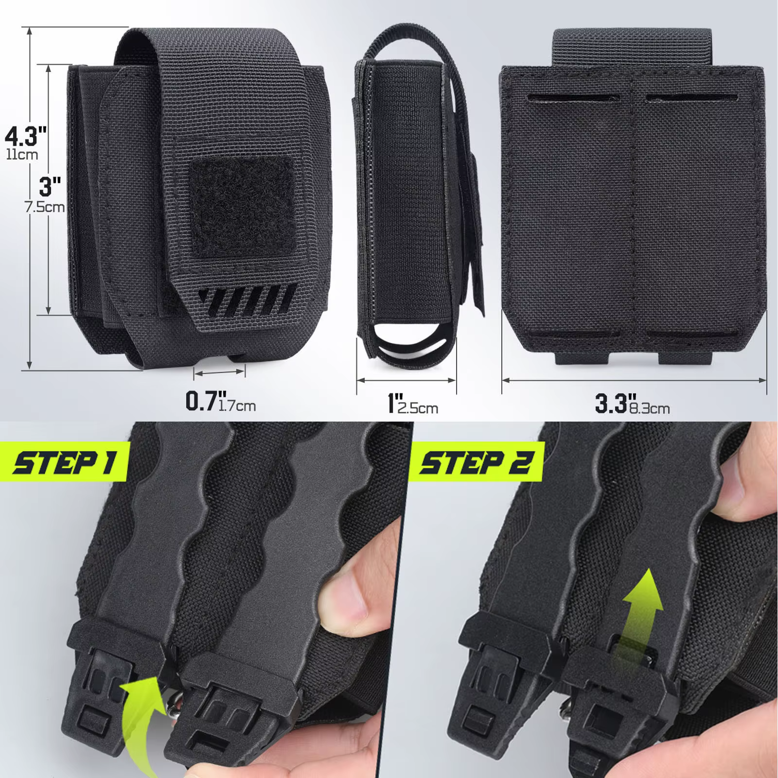 Funda táctica MOLLE para esposas – Bolsa policial para cinturón - imagen 2