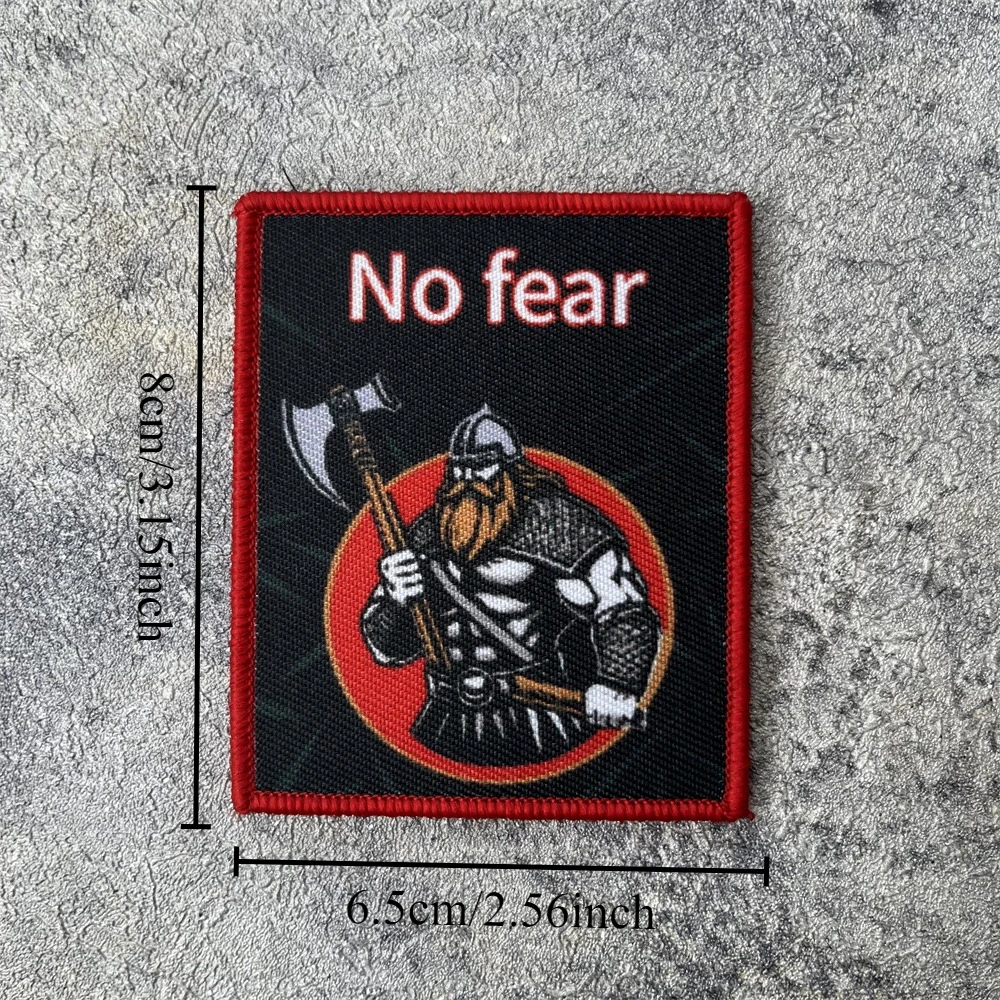 Insignia de moral "No hay miedo", parche táctico, brazalete militar, gancho y bucle, mochila para exteriores, accesorios para sombrero, pegatinas - imagen 2
