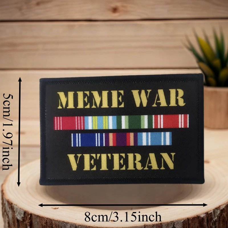 Parche estampado de veterano de guerra Meme, chaleco táctico, sombreros con gancho y bucle, insignia de moral, mochila, pegatina decorativa, parches para brazalete para ropa - imagen 3
