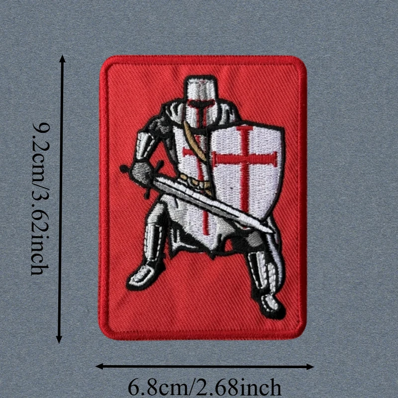 Parche bordado de caballero cruzado, chaleco táctico, insignia de moral con gancho y bucle, pegatinas decorativas para mochila, parches para brazalete para ropa - imagen 2
