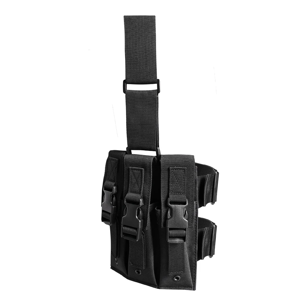 Bolsa táctica de caza Airsoft de liberación rápida para revista MP5, bolsa Triple Mag con pierna caída, bolsa MOLLE Mag, bolsa con Clip para cartucho - imagen 5