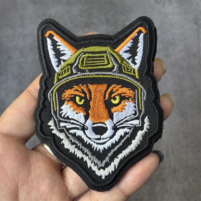 Parche bordado de lobo militar táctico para ropa, insignias de moral, parches de gancho, pegatinas para mochila - imagen 4