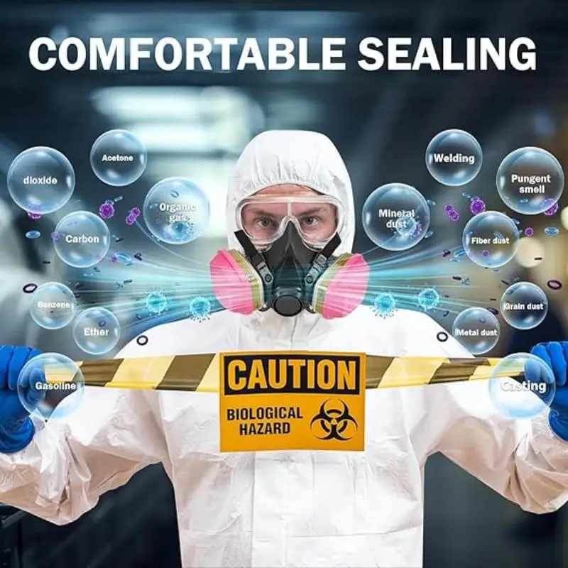 Nuevo Máscara antipolvo negra 6200, pintura en aerosol de media cara, respirador de Gas químico de Vapor orgánico, filtro 69021/60923, máscara de Gas, seguridad en el trabajo - imagen 3