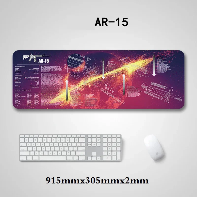 Alfombrilla de limpieza con patrón de pistola, almohadillas de escritorio para juegos, alfombrilla para ratón Beretta 92 Sig 226 229 USPMouse Pad - imagen 3