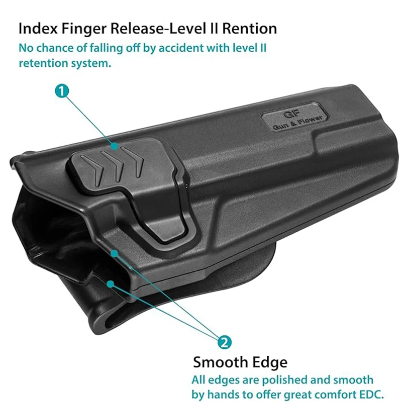 Funda OWB 1911 para Colt 1911/Elite Force 1911/ Kimber 1911/Rock Island Armory 1911/Springfield 1911/tamaño completo 5''sin riel/derecha - imagen 4