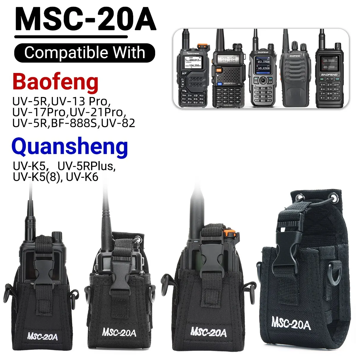 Bolsa táctica para Walkie Talkie, bolsa Oxford Molle para Radio, deporte al aire libre para Baofeng UV 5R Quansheng UV K5, funda para interfono - imagen 2