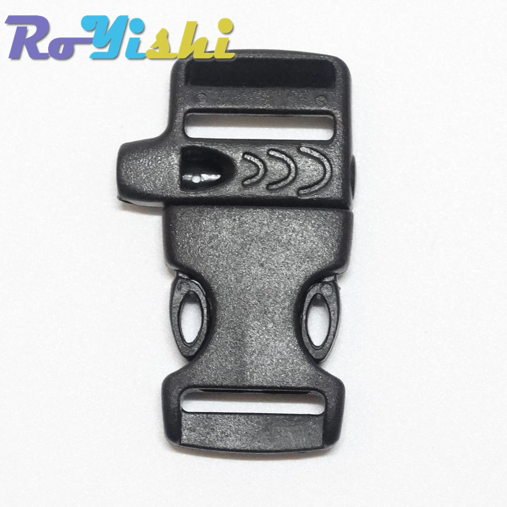 10 unids/pack 5/8 "(15mm) hebillas de silbato de liberación lateral de emergencia para pulsera de Paracord negro - imagen 3
