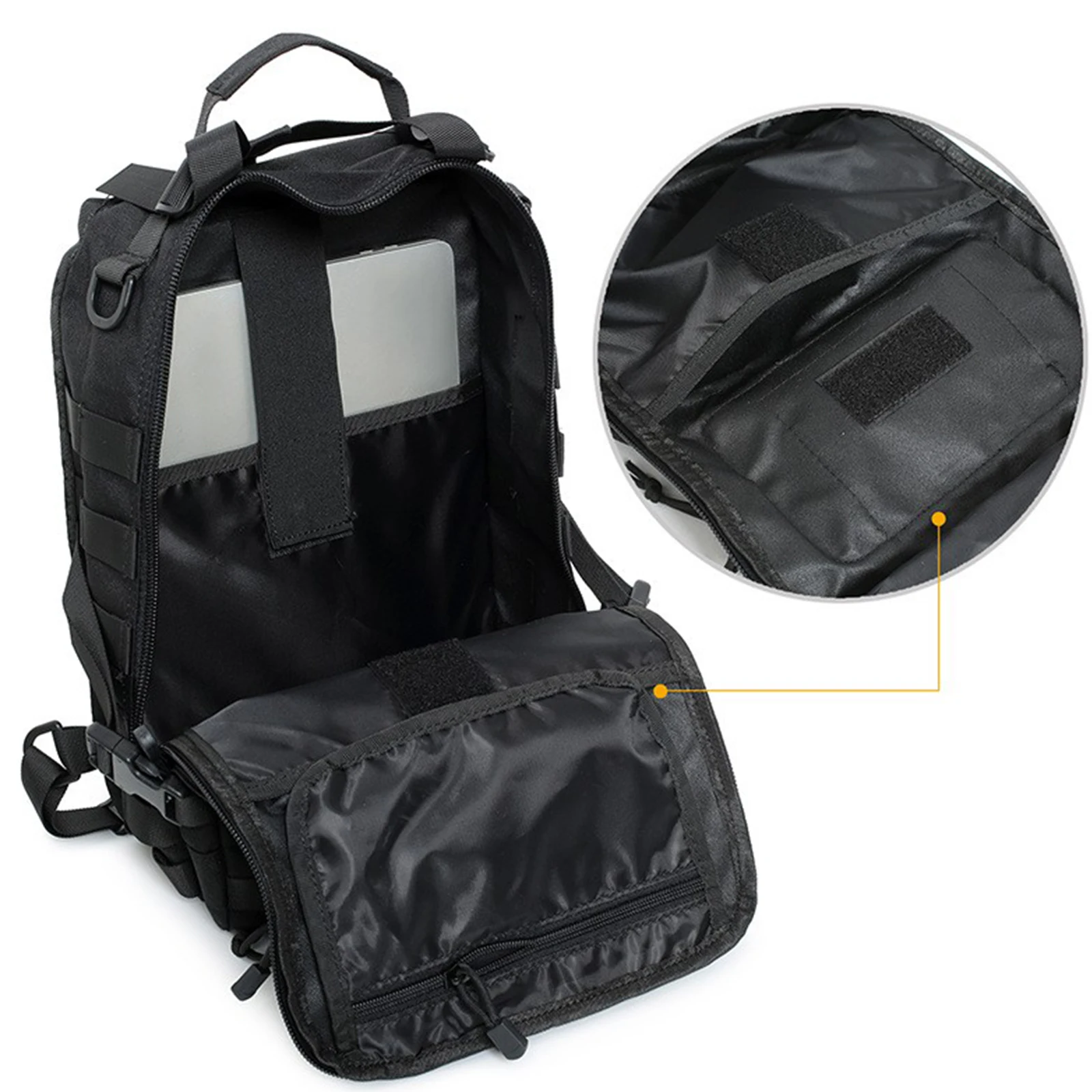 Bolsa bandolera deportiva con cremallera de Color sólido Unisex, bolsa de fotografía de nailon impermeable multifuncional, mochila deportiva para exteriores - imagen 3