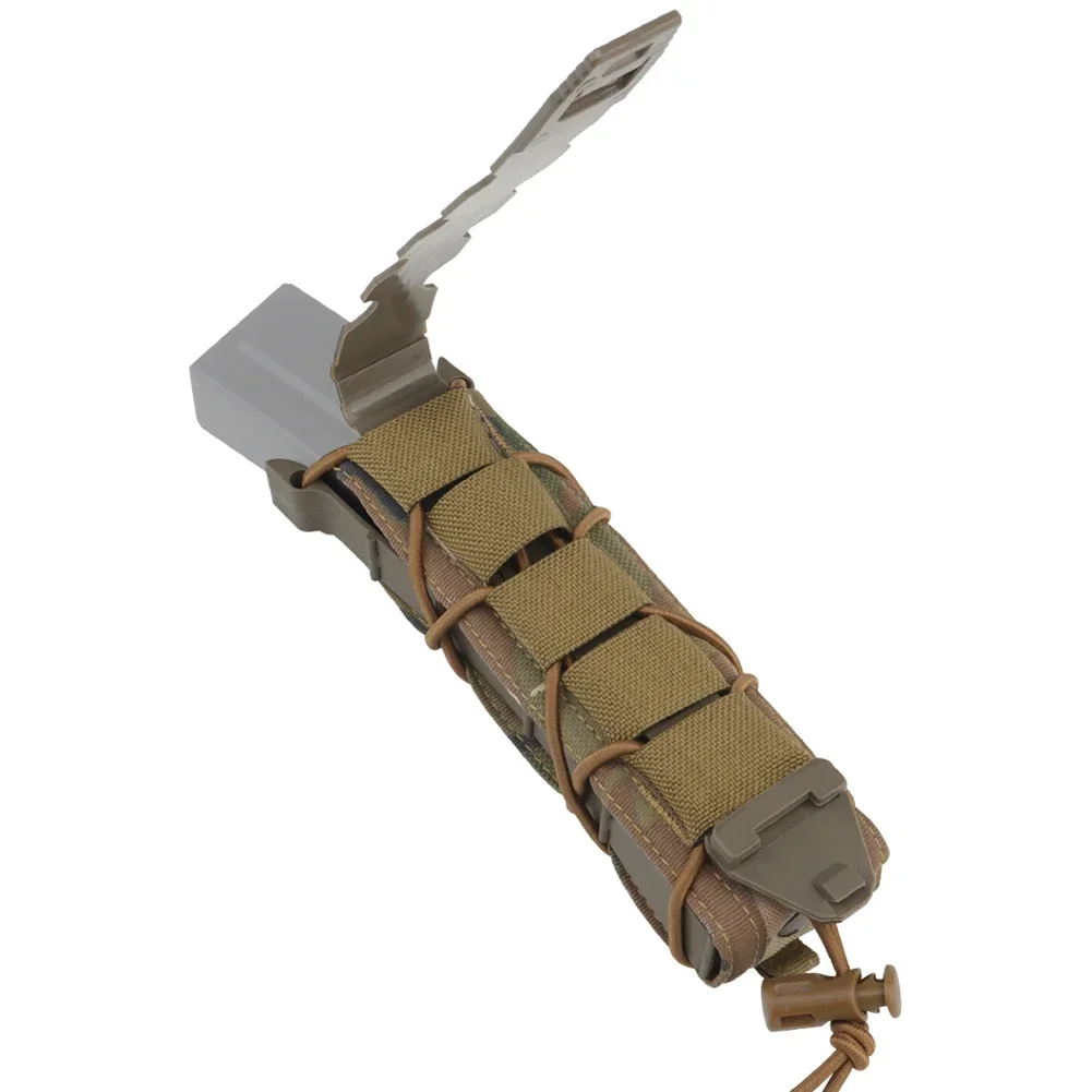 Bolsa táctica larga para cargador MOLLE, Clip de liberación rápida, soporte portador único Mag para pistola de 9mm .40 .45 MP5 MP7 UMP45 - imagen 2