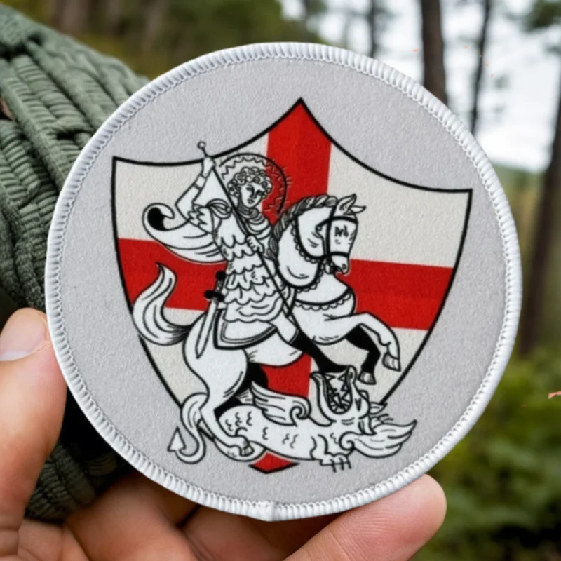 Parche estampado de San Jorge y el dragón, chaleco táctico, insignia de gancho y bucle, pegatinas decorativas para mochila, parches para brazalete para ropa - imagen 2