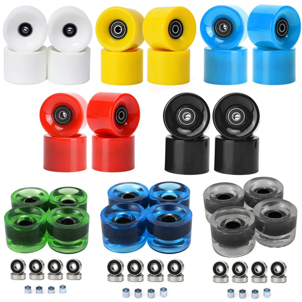 Ruedas de skate 78A 70x51 mm - Ruedas Longboard Cruiser PU con rodamientos y espaciadores de colores - Juego completo de 4 piezas AMB338