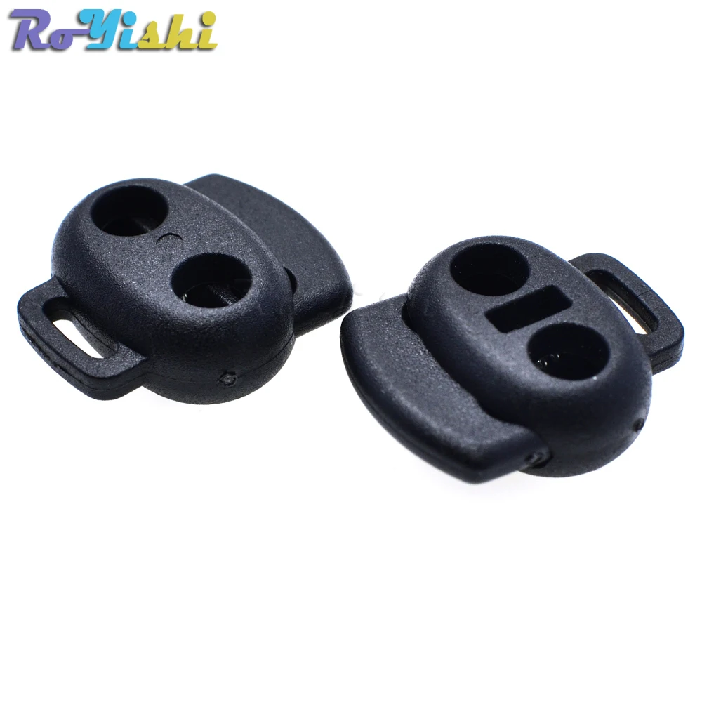 2 agujeros y orificio de nebulización tapón de bloqueo de cable Clip de palanca de plástico tamaño negro: 23mm * 15mm * 8,5mm - imagen 4