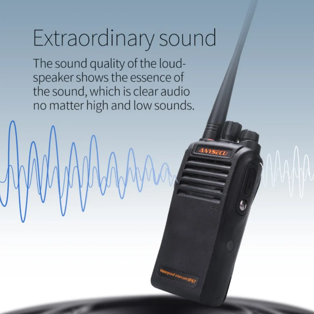 Anysec- walkie-talkie a prueba de agua IP67, VHF 136-174MHz o UHF 400-480MHz, 16 canales, 50 CTCSS y 105 DCS con función VOX, WP-67 - imagen 4