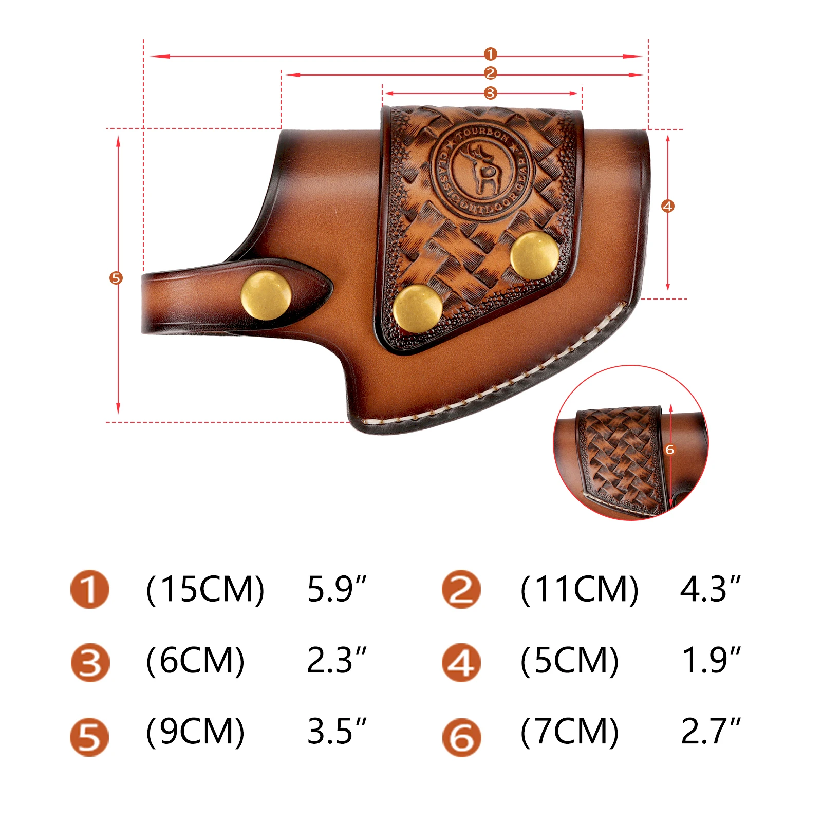 Tourbon funda cuero pistola OWB marrón – táctica - imagen 5