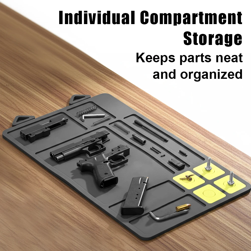 Estera de limpieza de pistola táctica, estera de mantenimiento de limpieza de pistola magnética de PVC, almohadilla de trabajo antideslizante, portátil, impermeable - imagen 3