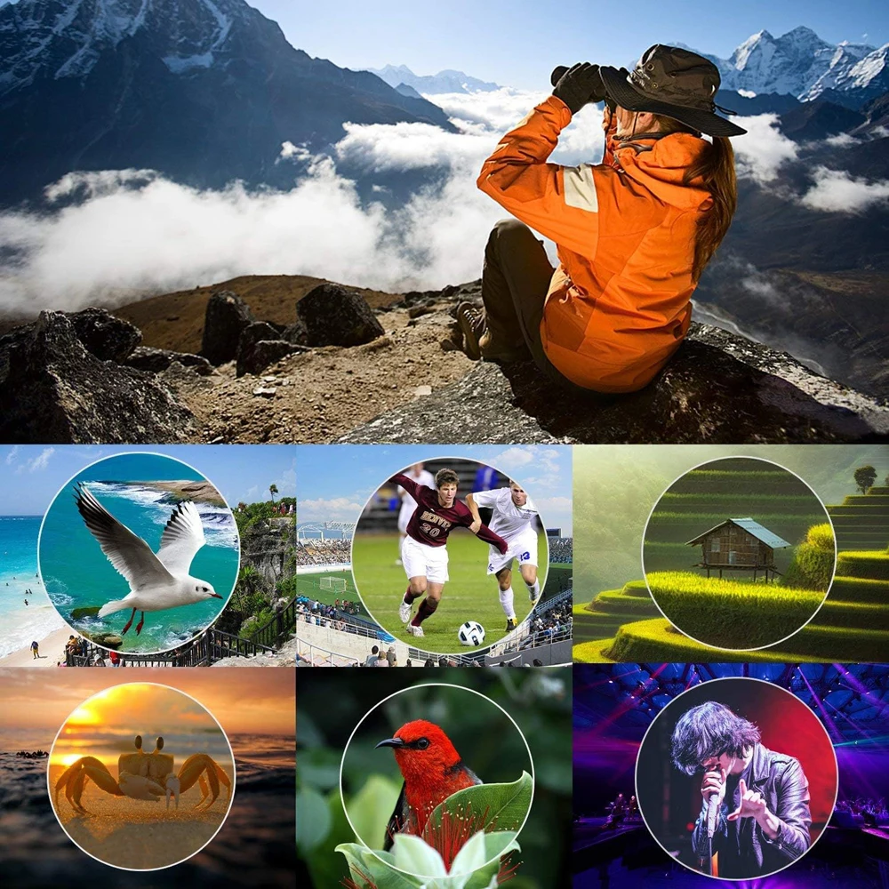 BORWOLF 10X50 telescopio con Zoom profesional binoculares HD de gran aumento Monocular para observación de aves y observación de un concierto - imagen 5