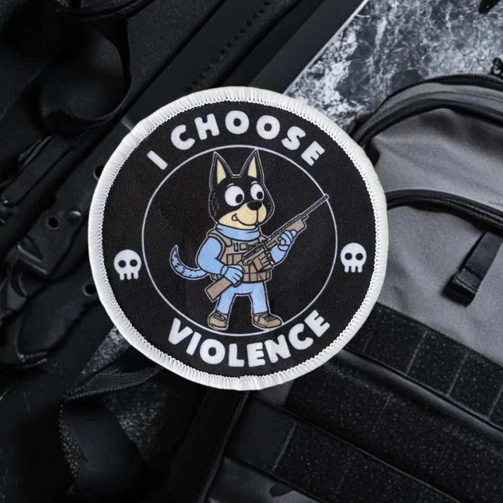 Parches bordados tácticos de pato amarillo enojado, selección de gancho y bucle de violencia, insignia de moral de perro gato, pegatina para mochila - imagen 5