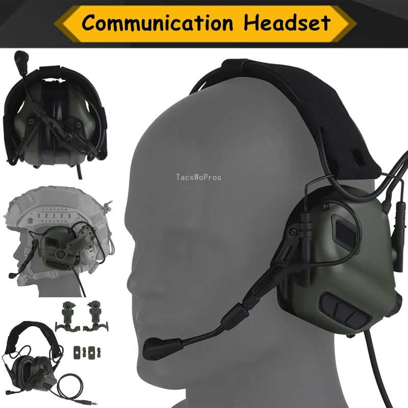 Auriculares de caza CS con sonido para recoger comunicación táctica de Paintball, auriculares con cancelación de ruido, orejeras para tiro Airsoft GEN 7