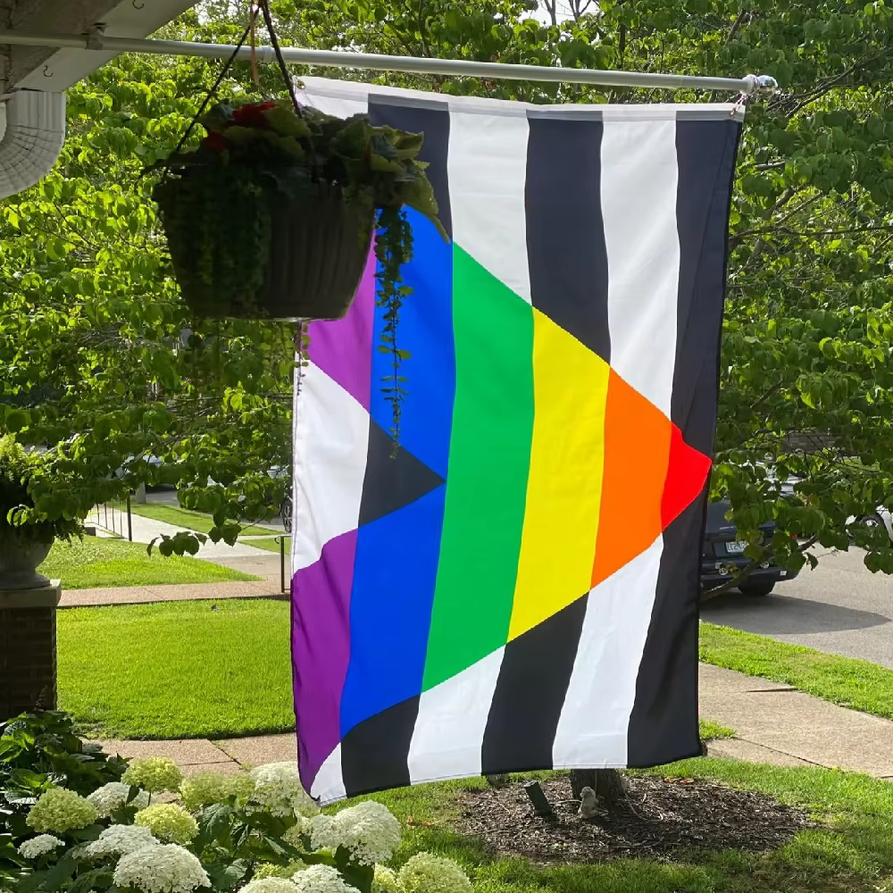 FLAGLINK Bandera LGBT para decoración: aliados gay y heterosexuales - imagen 3