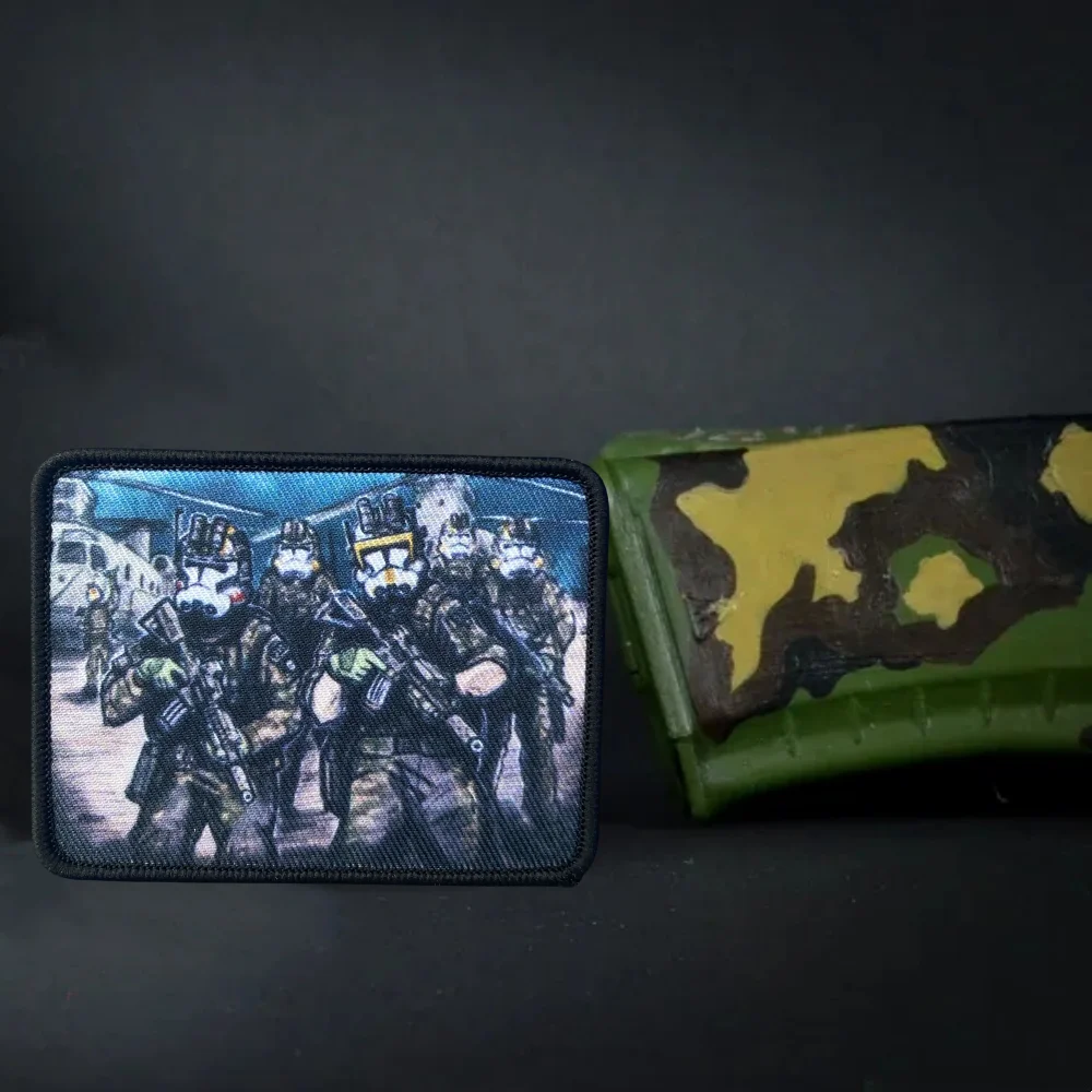 Parches de tela con gancho y bucle con estampado de soldado táctico "clonación táctica", insignia de moral del ejército militar, brazalete, pegatinas para mochila - imagen 4