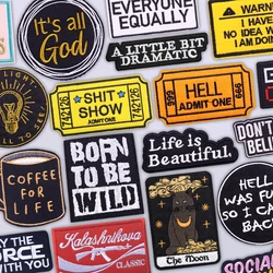 Insignias con eslogan, parches bordados para planchar para ropa, espectáculo de mierda, parche bordado, tarot, tarjetas, apliques de costura, pegatinas, decoración