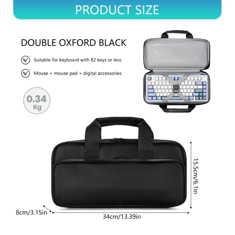 Estuche Viaje para teclados con áreas almacenamiento separadas, compartimento acolchado, organizador malla, bolsillos, - imagen 2