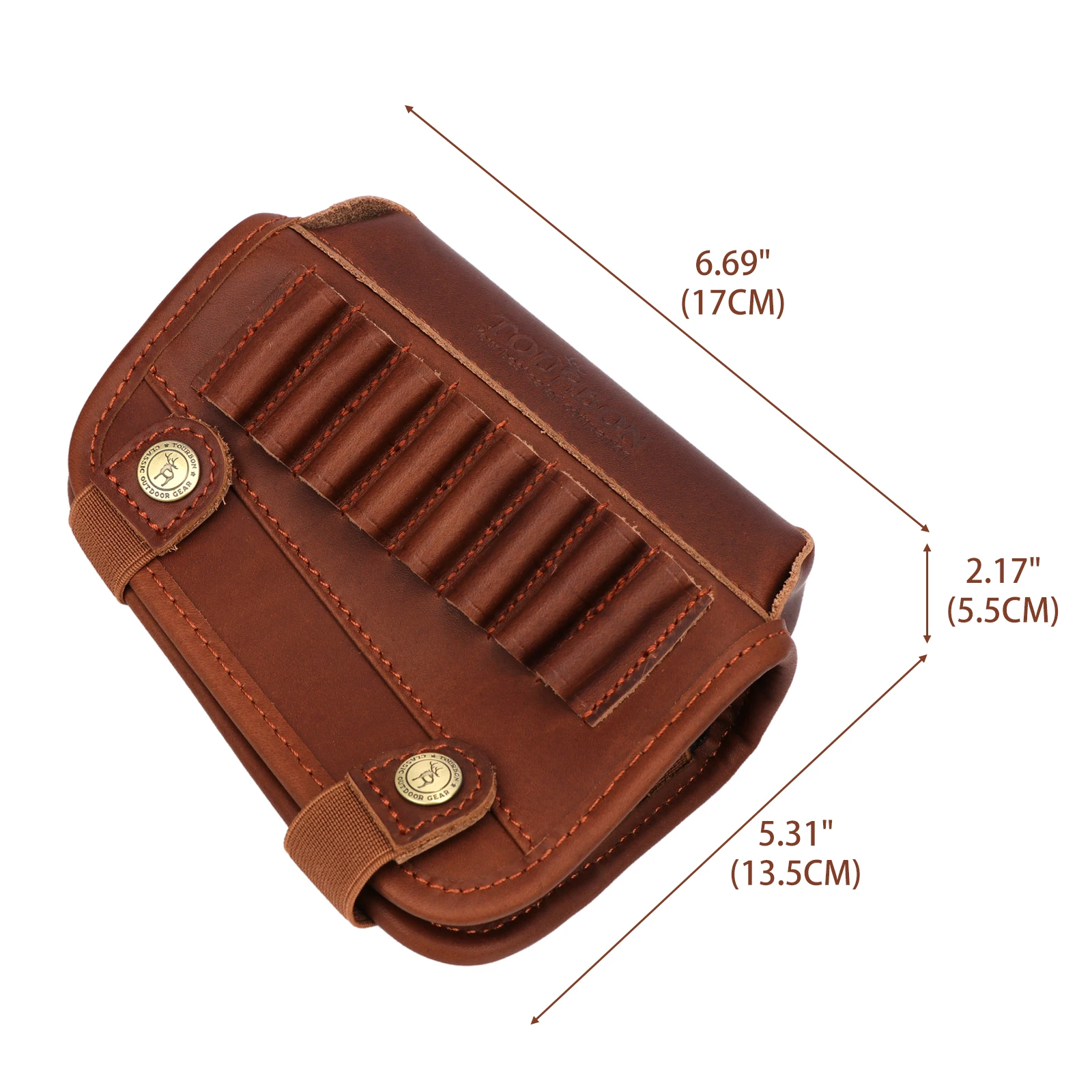 Tourbon-accesorios para pistola de caza, almohadilla elevadora de reposapiés para Rifle, butaca de cuero genuino para tiro con soporte de cartuchos de munición, mano izquierda - imagen 4