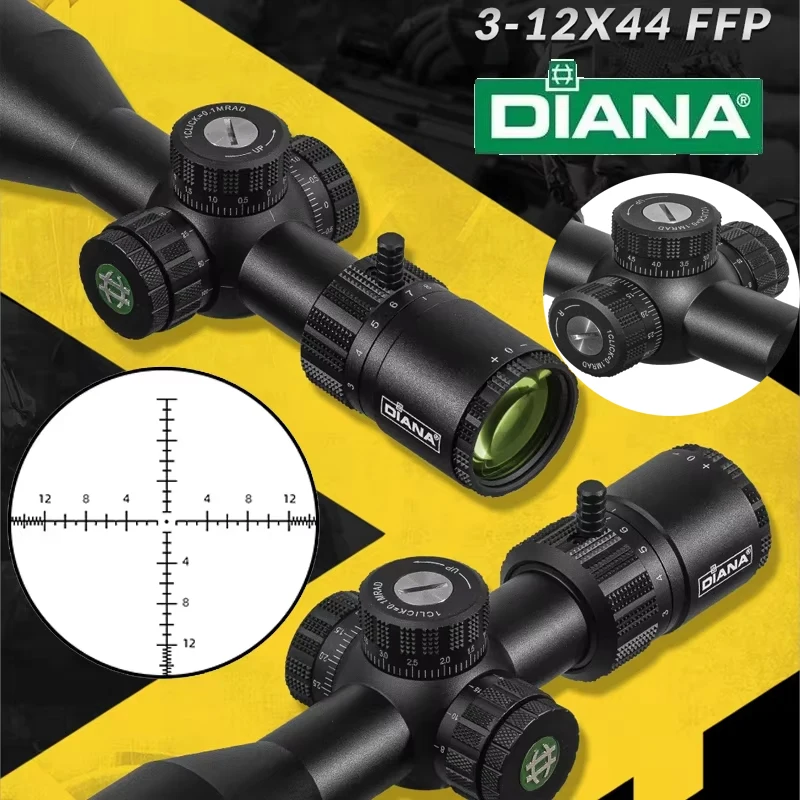 DIANA HD ED-MOA 3-12X44 FFP alcance primer plano Focal mira telescópica táctica R & G mira de retícula iluminada 2026 - imagen 2