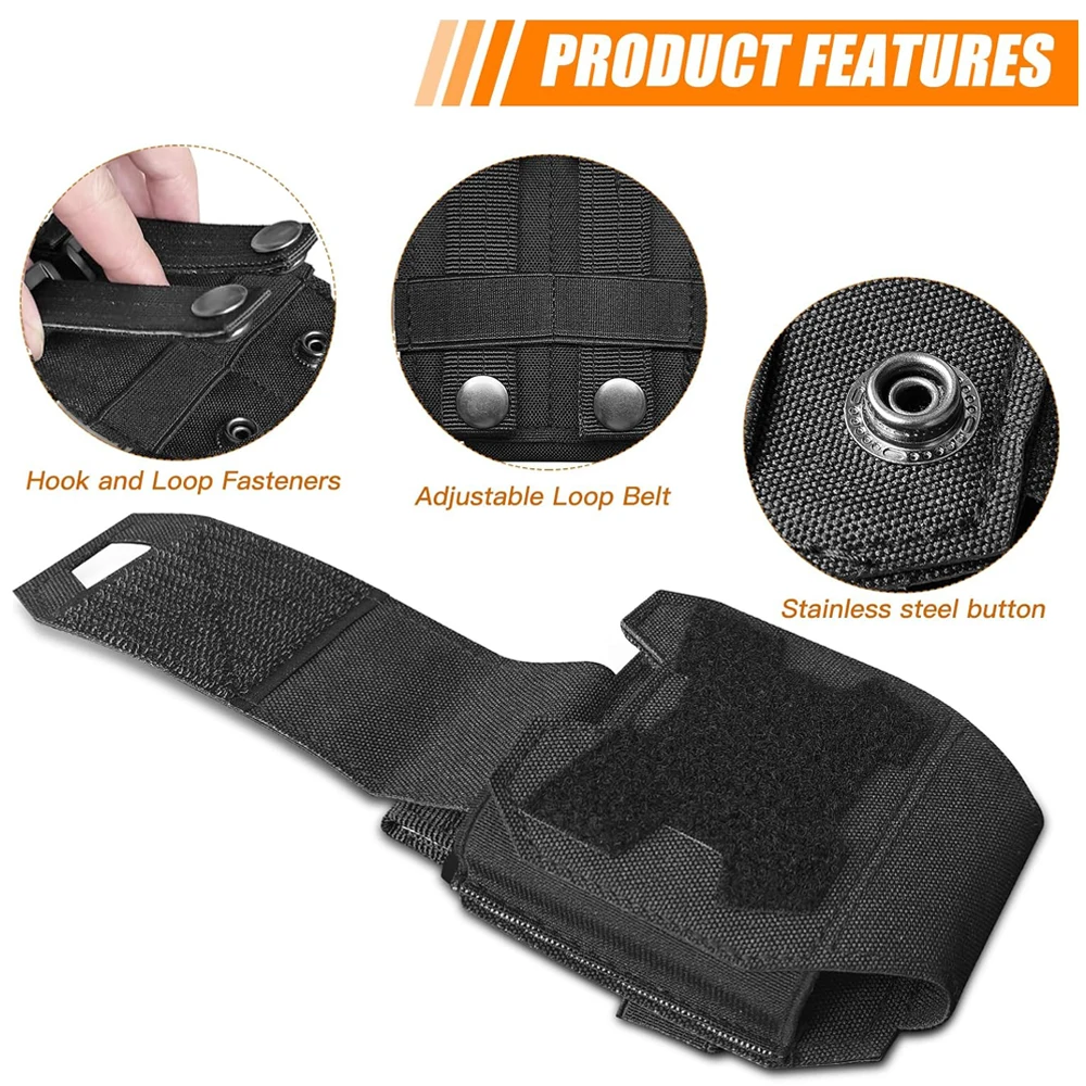 Bolsa para esposas Molle, funda con soporte para grilletes, funda Universal para esposas de extracción rápida, funda para puños de cadena estándar, bolsa para cinturón - imagen 2