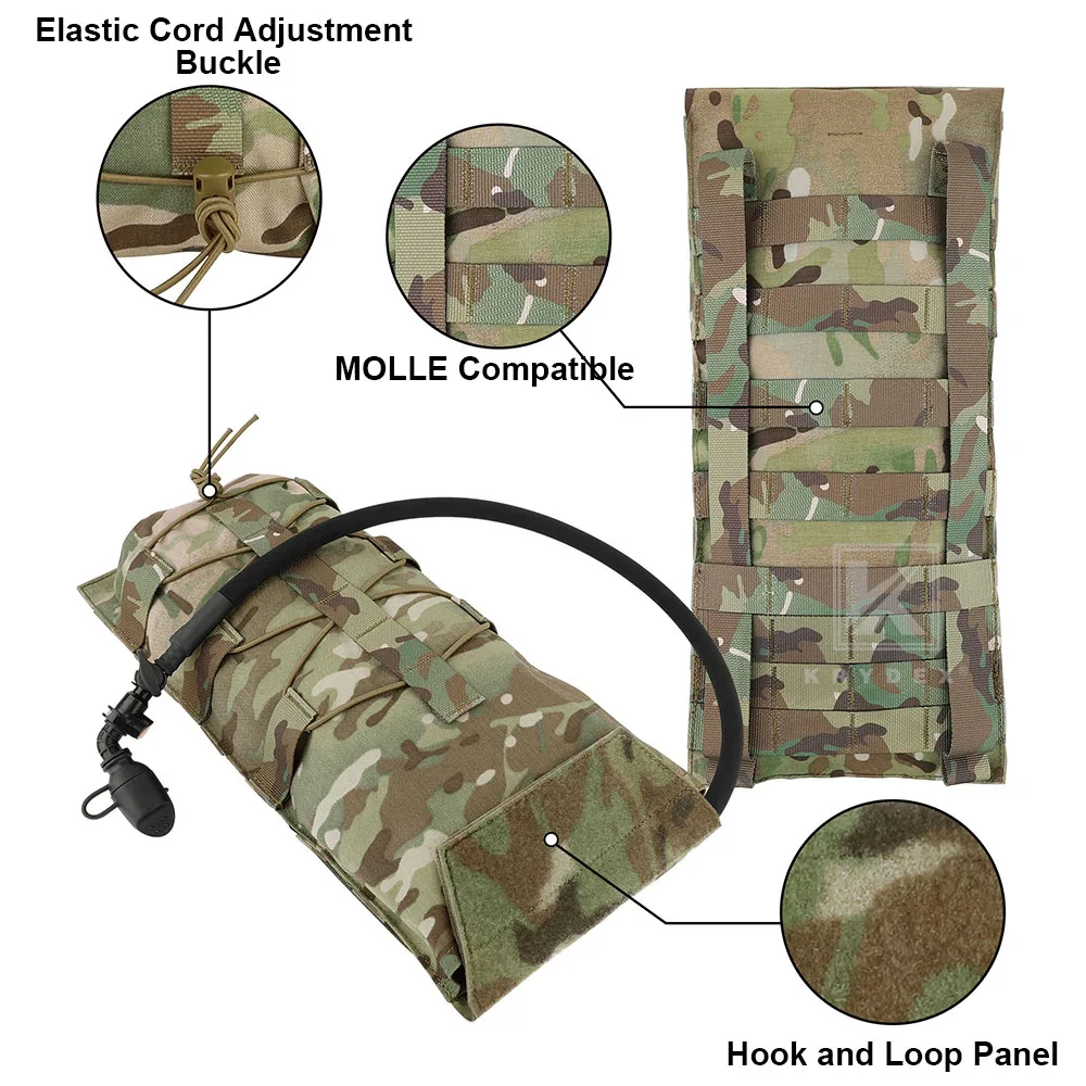 KRYDEX-Bolsa de hidratación táctica 500D 3L, paquete de transporte MOLLE Modular de 100 oz, bolsa de vejiga de agua, accesorios para caza al aire libre - imagen 4