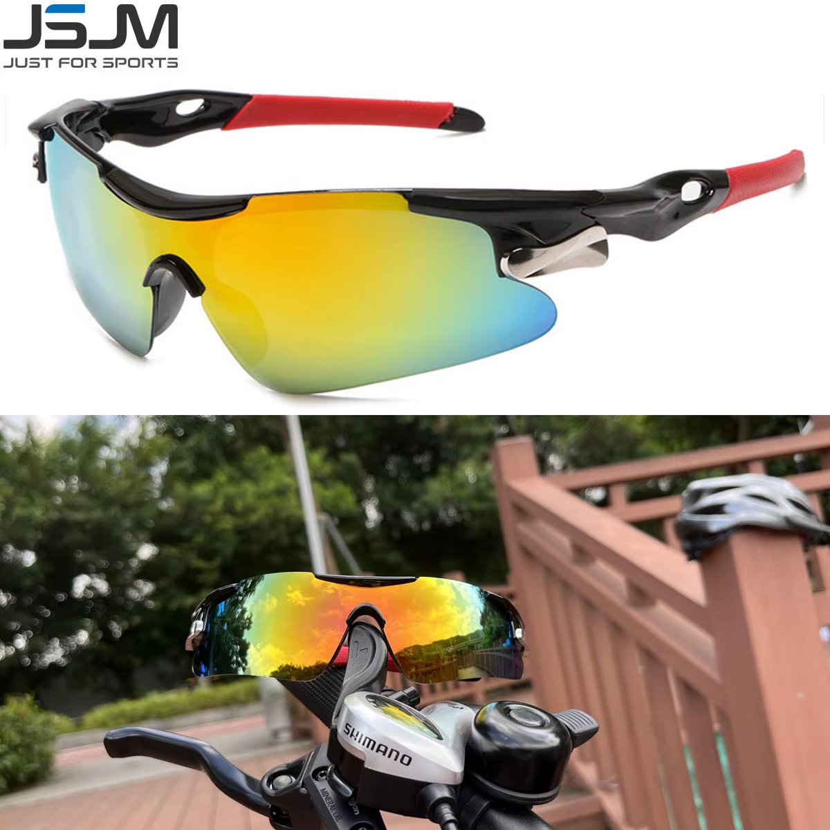JSJM, gafas de sol para ciclismo al aire libre para hombres, gafas de sol para bicicleta de carretera, protección para montar en montaña, gafas deportivas, gafas de sol para bicicleta MTB - imagen 3