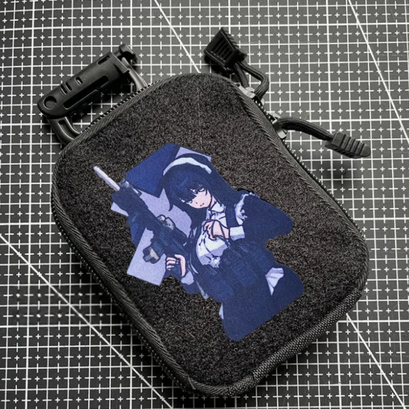 Parche de Chica de Anime, tácticas militares, insignia con estampado de moral, brazalete, gancho y bucle, mochila, ropa, accesorios decorativos, pegatina, brazalete - imagen 3
