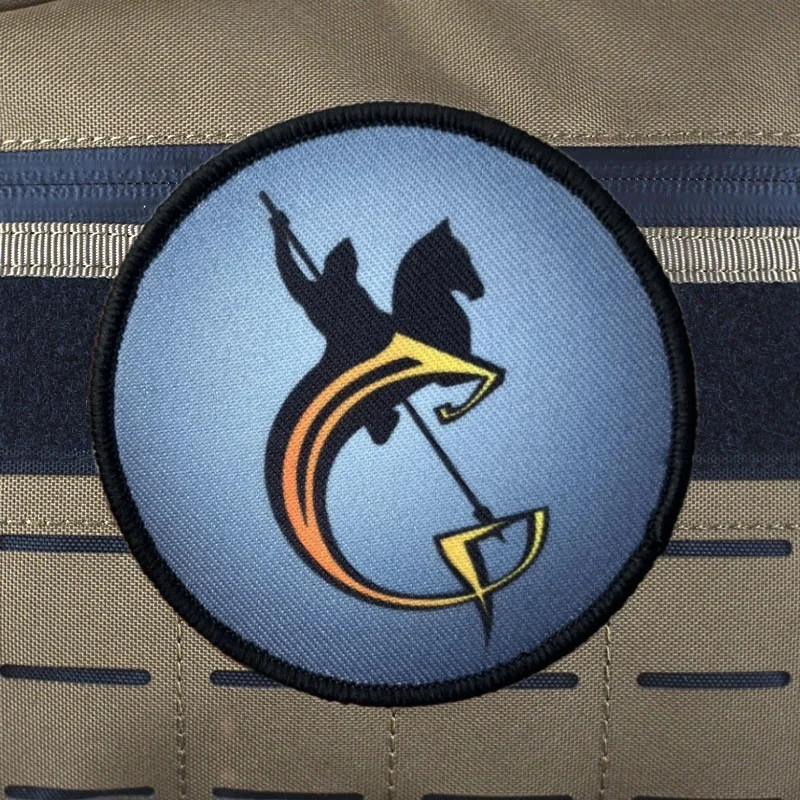 Parche táctico San Jorge y dragón con gancho para uniforme