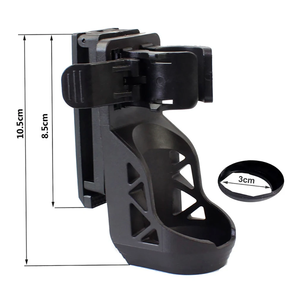 Funda para linterna táctica con palanca, sistema de bloqueo lateral, juego de antorcha General 360 °   Juego de antorchas de plástico giratorias Desconexión rápida Nuevo - imagen 2