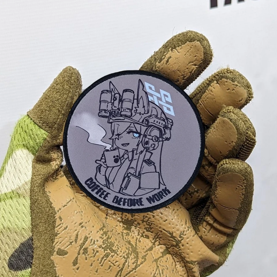 Parche táctico, insignia de moral de juego, archivo azul bidimensional, parches de gancho y bucle Kanna, pegatina de impresión de mochila militar - imagen 5