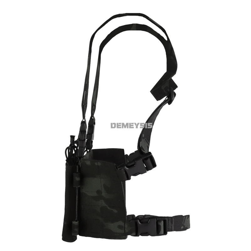 Chalecos tácticos de caza Airsoft, aparejo de pecho Modular de combate con Triple bolsas, portador de placa de caza MOLLE, colgante de pecho Modular - imagen 3