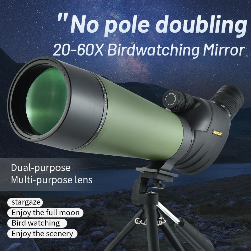 ASKCO-Prisma de doble enfoque HD, Prisma BAK4 con trípode para observación de aves, tiro de objetivo, caza de Vida Silvestre, 20-60X80 - imagen 3