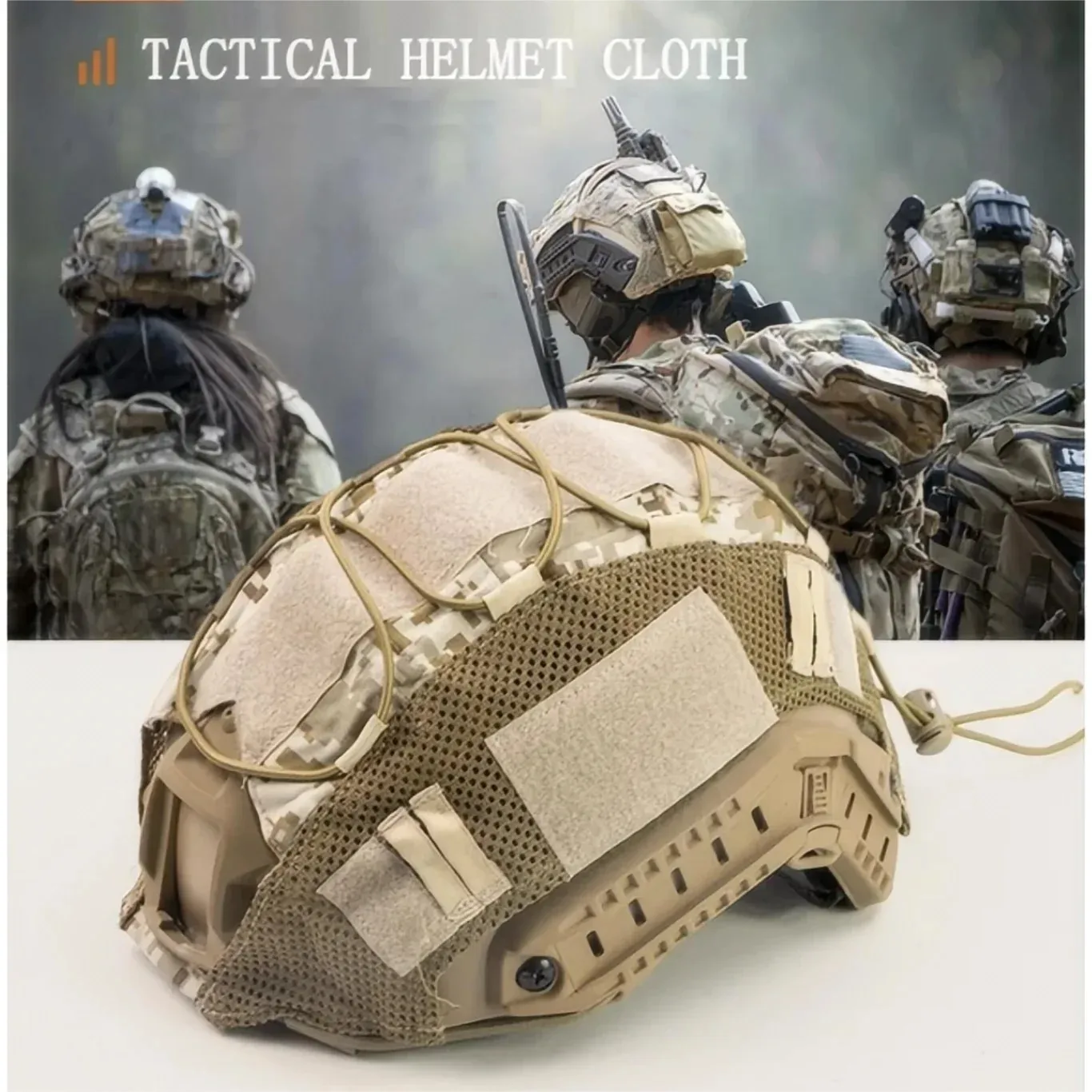 Funda táctica multiamuflaje para casco rápido – Airsoft y Paintball - imagen 3