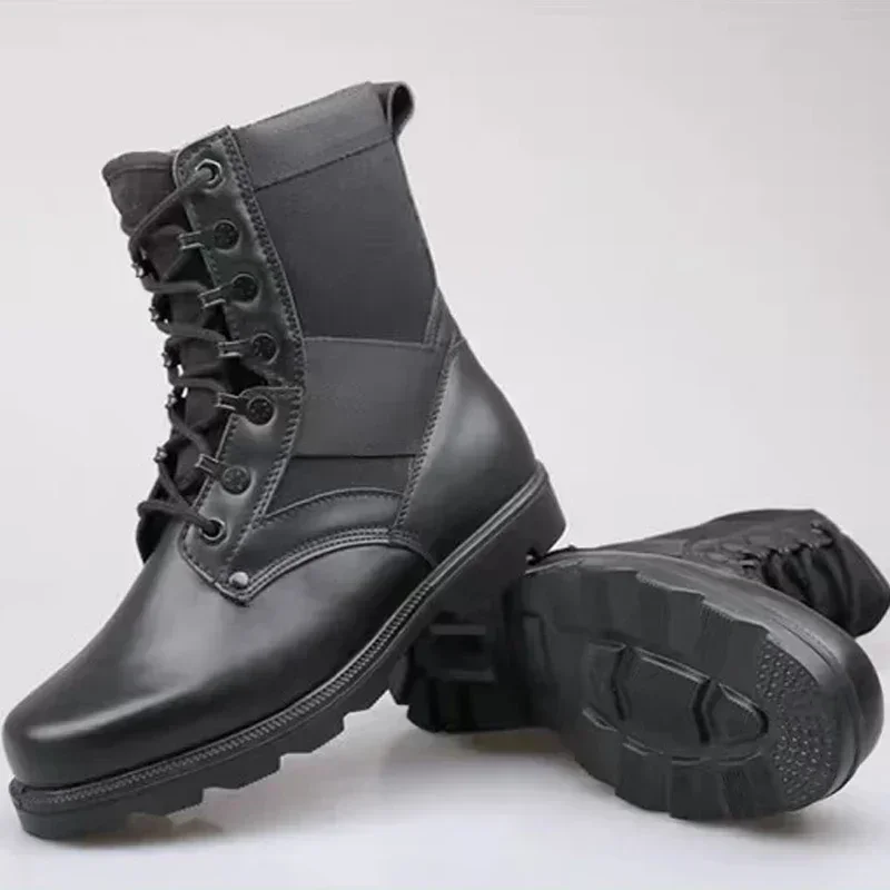 Botas tácticas para hombre, botas altas, seguridad en el trabajo, punta de acero, zapatos masculinos, botas deportivas transpirables para exteriores, zapatos de senderismo - imagen 2